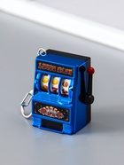 Брелок для ключей на карабине «Игровой автомат - казино», синий, крутится барабан, 2.7×3.4×5 см - фото 809255186