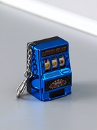 Брелок для ключей на карабине «Игровой автомат - казино», синий, крутится барабан, 2.7×3.4×5 см - фото 809255187