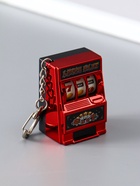 Брелок для ключей на карабине «Игровой автомат - казино», красный, крутится барабан, 2.7×3.4×5 см - фото 809255192