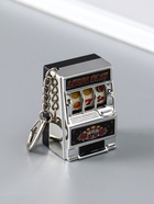 Брелок для ключей на карабине «Игровой автомат - казино», серебро, крутится барабан, 2.7×3.4×5 см - фото 809255197