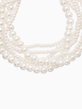 Обвес на штаны «Бусины жемчужные», 25 см, белый в серебре