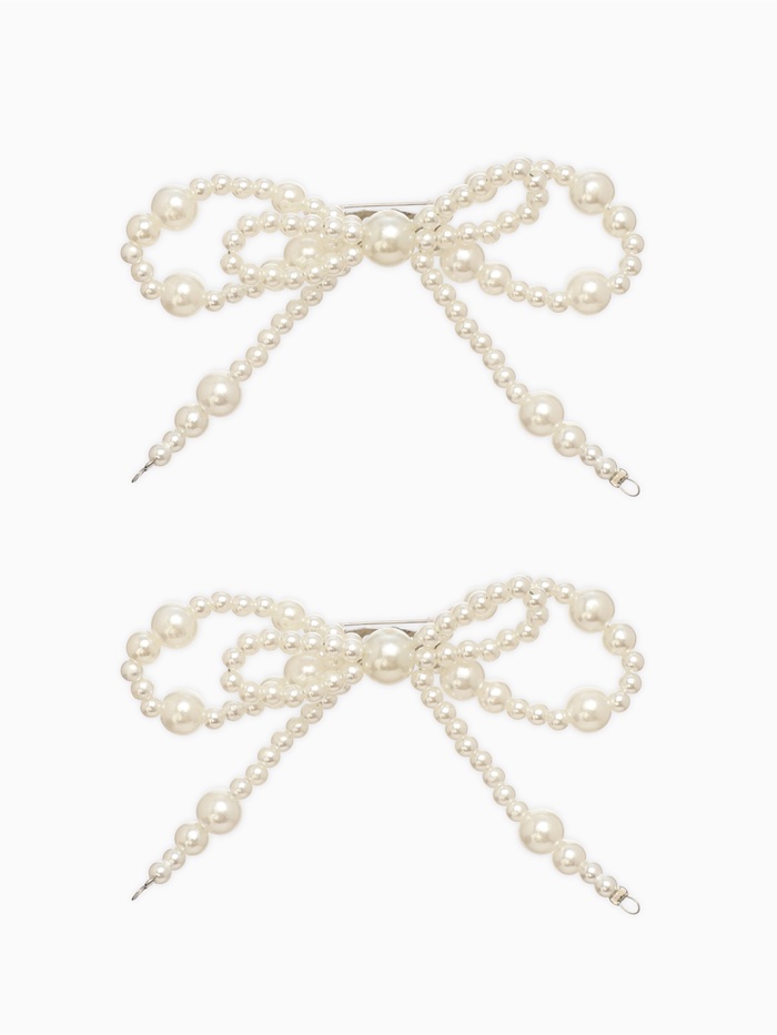 Обвес на штаны «Бантики», на булавке, набор 2 шт. белый в серебре - Фото 1