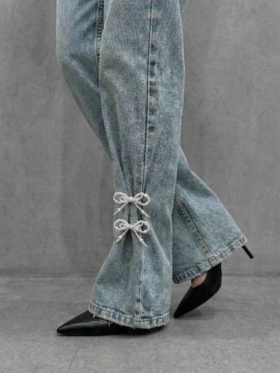 Обвес на штаны «Бантики», на булавке, набор 2 шт. белый в серебре