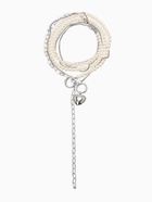 Бодичейн женская «Сердце на цепочке», с бусинами, 135 см, белый в серебре - Фото 2