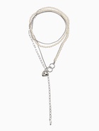 Бодичейн женская «Сердце на цепочке», с бусинами, 135 см, белый в серебре - Фото 4