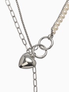 Бодичейн женская «Сердце на цепочке», с бусинами, 135 см, белый в серебре - Фото 4