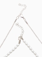 Колье жемчужное «Рис» 2 нити, 45 см, белое в серебре - Фото 5