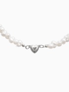 Колье жемчужное «Сердце» 35 см, белое в серебре - Фото 2