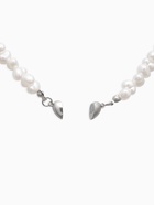 Колье жемчужное «Сердце» 35 см, белое в серебре - Фото 3