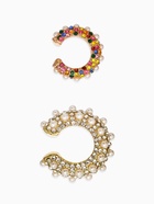 Серьги кафф «Бублики», набор 2 шт. цветные - фото 58053205