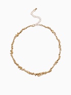 Колье «Мятое» тонкое, 35 см, цвет золото - Фото 1