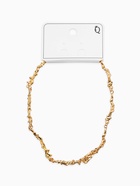 Колье «Мятое» тонкое, 35 см, цвет золото - Фото 4