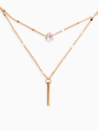 Набор 2 предмета: серьги, колье «Минимализм», 45 и 55 см, белый в золоте - Фото 2