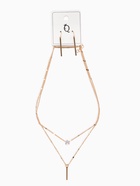 Набор 2 предмета: серьги, колье «Минимализм», 45 и 55 см, белый в золоте - фото 809255303