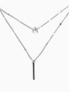 Набор 2 предмета: серьги, колье «Минимализм», 45 и 55 см, белый в серебре - фото 809255305