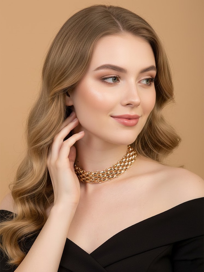 Колье-чокер «Кольчуга», цвет золото - Фото 1