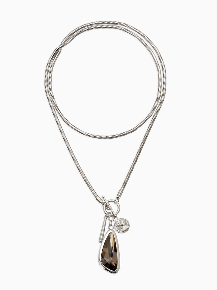 Кулон на цепочке «Стиль. Капля», серый в серебре - Фото 1
