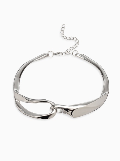 Колье «Стиль», цвет серебро d=12 см