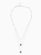 Колье 3 ярусы «Легкий стиль» квадрат, серое в серебре - Фото 1