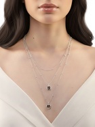 Колье 3 ярусы «Легкий стиль» квадрат, серое в серебре 10906117