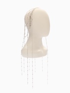 Украшение для волос «Паутина», с бусинами, 55 см, белое в серебре - фото 809255392