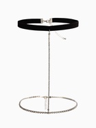 Бодичейн на бедро со стразами, белая в серебре - Фото 2