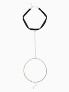 Бодичейн на бедро со стразами, белая в серебре - Фото 3