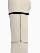 Бодичейн на бедро со стразами, белая в серебре - Фото 1