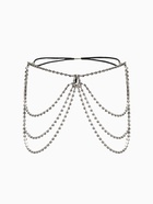 Бодичейн на бедро со стразами «Шахерезада», белая в серебре - Фото 2