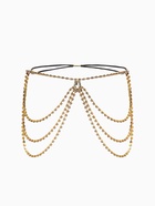 Бодичейн на бедро со стразами «Шахерезада», белая в золоте - Фото 2