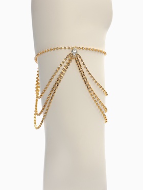 Бодичейн на бедро со стразами «Шахерезада», белая в золоте