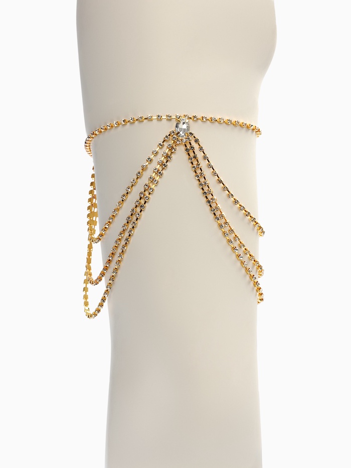 Бодичейн на бедро со стразами «Шахерезада», белая в золоте - Фото 1