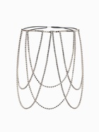 Бодичейн на бедро со стразами «Ярусы», белая в серебре - Фото 2