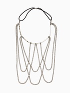 Бодичейн на бедро со стразами «Ярусы», белая в серебре - Фото 3