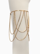 Бодичейн на бедро со стразами «Ярусы», белая в золоте - Фото 1