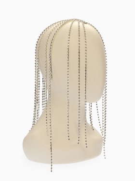 Украшение для волос «Дорожка страз», белое в серебре