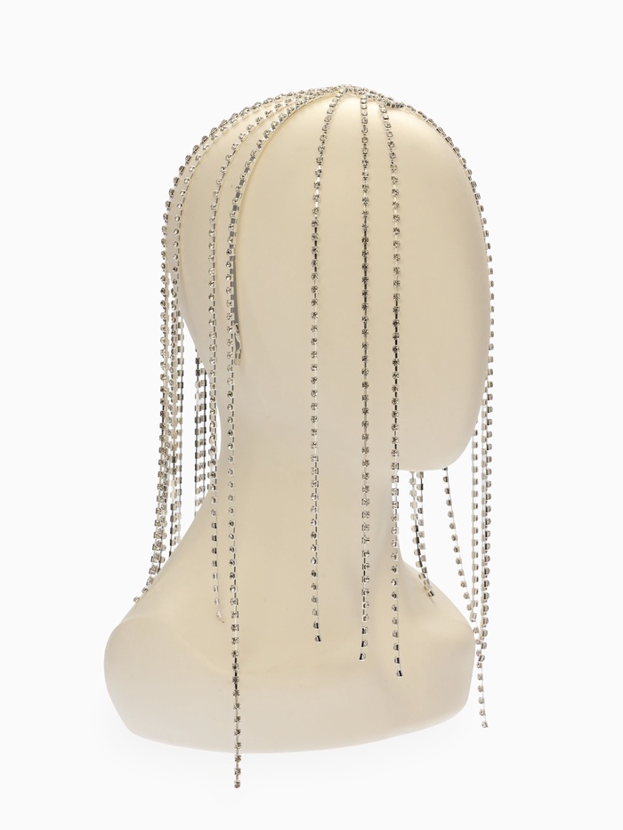 Украшение для волос «Дорожка страз», белое в серебре - Фото 1