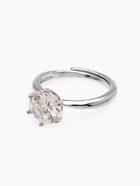 Кольцо с камнем «Бриллиант», безразмерное, цвет белый в серебре - фото 809255715