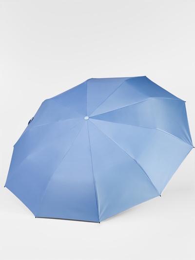 УЦЕНКА Зонт авт R51/58 10сп 3сл П/Э В/У УФ ОДНОТОН прямая ручка б/рез голубой пакет