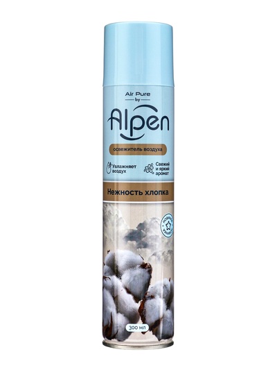 Освежитель воздуха Air pure by Alpen нежность хлопка, аэрозоль, 300 мл