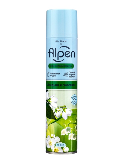 Освежитель воздуха Air pure by Alpen ландыш и жасмин, аэрозоль, 300 мл