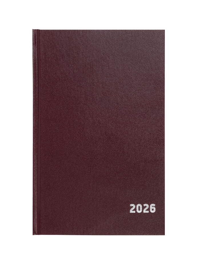 Ежедневник датированный Calligrata, А5, 2026, твёрдая обложка из бумвинила, 168 листов, бордовый - Фото 1