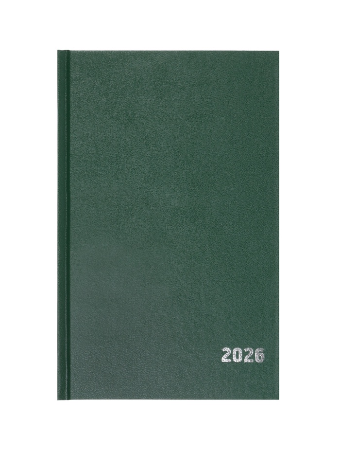 Ежедневник датированный Calligrata, А5, 2026, твёрдая обложка из бумвинила, 168 листов, тёмно-зелёный - Фото 1