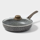 Сковорода Onyx, d=26 см, съёмная ручка, стеклянная крышка, антипригарное покрытие, цвет серый - Фото 1