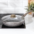 Сковорода Onyx, d=26 см, съёмная ручка, стеклянная крышка, антипригарное покрытие, цвет серый - Фото 9