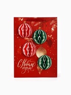 Пакет подарочный «С Новым годом», с бумажными объёмными шарами, 40×31×11 см - фото 58053924