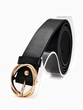 Ремень женский, 110×2.9 см, классическая пряжка металл, чёрный