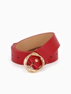 Ремень женский, 110×2.9 см, классическая пряжка металл, красный - фото 809256067