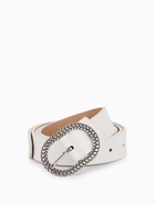 Ремень женский, 110×2.9 см, с винтом, классическая пряжка металл, белый - фото 809256088