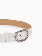 Ремень женский, 110×2.9 см, с винтом, классическая пряжка металл, белый - фото 809256089